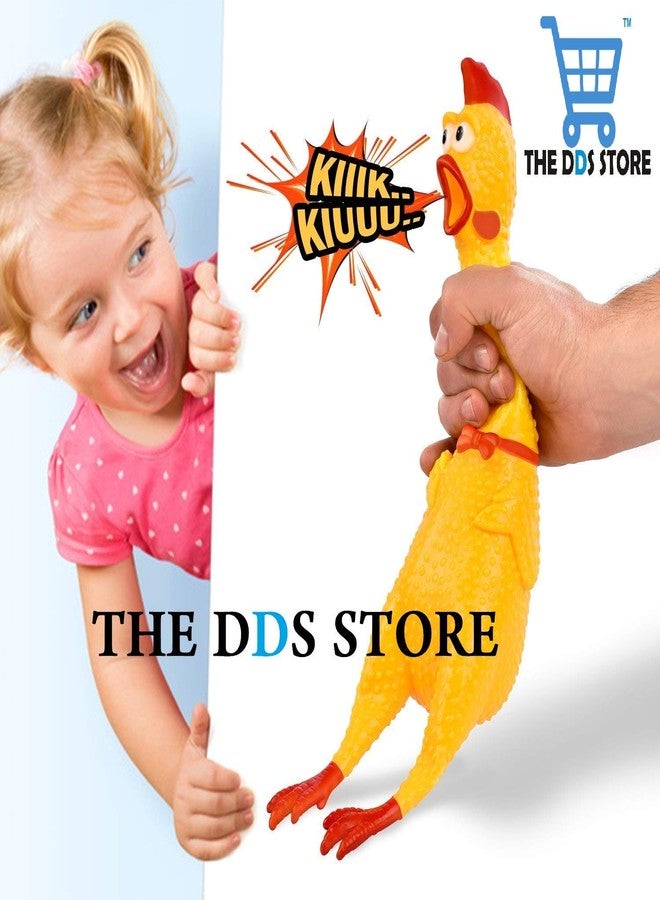 THE DDS STORE لعبة دجاجة مطاطية صاخبة مقاس 5 بوصات من متجر DDS للأطفال والحيوانات الأليفة - لعبة مضغ دجاجة صاخبة وممتعة للغاية للكلاب - فكرة هدية مبتكرة ومضحكة تصدر صوتاً عند الضغط عليها - (قد يختلف اللون) - Image 2